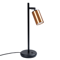 Lampa Biurkowa Stojąca Stołowa Nocna GU10 Tubularna Czarna Miedź Nowoczesna Winx Sollux