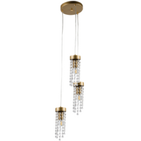 Lampa Sufitowa Wisząca Zwis 3x E27 Złota Gea Sanico Goldlux