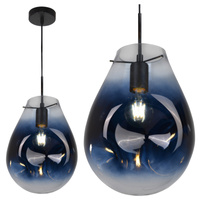 Lampa Sufitowa Wisząca Zwis Dekoracyjna E27 Czarna Niebieski Kimberly Sanico Goldlux