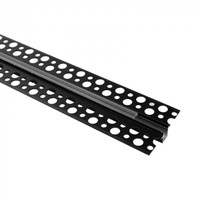 Profil Aluminiowy LED do Płyt GK Gipsowych REGIPS Wpuszczany Podtynkowy Czarny 1m z Kloszem Przezroczystym do Taśm LED + Zaślepki seria GPW Ecolight