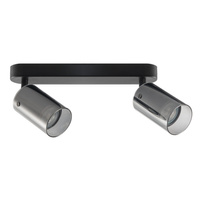 Oprawa Ścienno-Sufitowa Reflektor Punktowy 2x GU10 Czarna SMOKY Sanico Goldlux