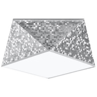 Lampa Sufitowa Plafon E27 Geometryczna Srebrna Nowoczesna Hexa Sollux