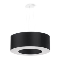 Lampa Sufitowa Wisząca Zwis 5x E27 Żyrandol Okrągła Czarna Minimalistyczna Saturno Sollux
