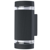 Kinkiet ogrodowy elewacyjny podwójny HANA Okrągła LED 2x GU10 Aluminium czarna IP54