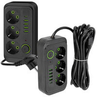 Przedłużacz KOBI LINEA PRO 3x230V 5m Uziemienie Wyłącznik 5xUSB Czarny
