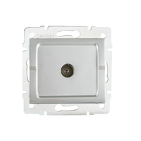 Gniazdo Antenowe Koncentryczne TV Przelotowe Kwadratowe Srebrne LOGI Kanlux