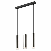 Lampa Wisząca Sufitowa DIEGO 3xE27 Czarna Chrom LM-3.124 Lamkur