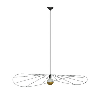 Lampa Sufitowa LED Wisząca ESKOLA E27 Druciana 70cm Czarna SOLLUX