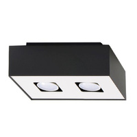 Lampa Sufitowa Oprawa Natynkowa 2x GU10 Prostokątna Czarna Biała Minimalistyczna Mono Sollux