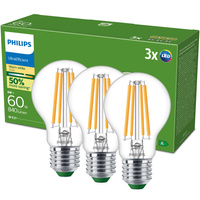 3x Żarówka LED E27 A60 4W = 60W 840lm 210lm/W 2700K Ciepła 300° KLASA A UltraEfficient Philips