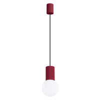Lampa Wisząca Zwis G9 Okrągła Bordowa Nowoczesna Matowa Halo Sollux