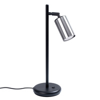Lampa Biurkowa Stojąca Stołowa Nocna GU10 Tubularna Czarna Chrom Nowoczesna Winx Sollux