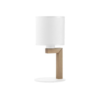Lampa Stołowa Biurkowa Nocna TROY WHITE Biała Drewniana Skandynawska E27 5198 TK Lighting