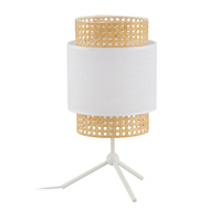 Lampa Stołowa Biurkowa Nocna BOHO WHITE Rattanowa Biała Styl Boho E27 6565 TK Lighting