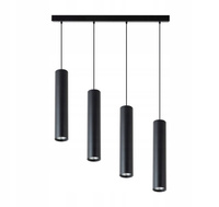 Lampa Sufitowa Oprawa Wisząca 4x GU10 Czarna Matowa Keon Masterled