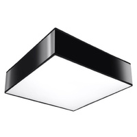 Lampa Sufitowa Plafon 2x E27 Kwadratowa Czarna Minimalistyczna Horus Sollux