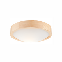 Plafon LED Lampa Sufitowa ANELLO E27 Biała Drewniana Okrągła Szklana Klosz LD.PD-8.1 Lamkur
