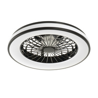 Plafon Lampa Sufitowa LED PLAVE z wentylatorem 48W CCT Biało-Czarna Okrągła KANLUX
