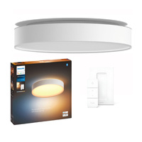 Lampa Sufitowa Plafon LED Enrave Biały 33,5W 42,5cm CCT PHILIPS HUE Bluetooth + Przełącznik Dimmer Switch