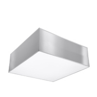 Lampa Sufitowa Plafon E27 Kwadratowa Szara Minimalistyczna Horus Sollux