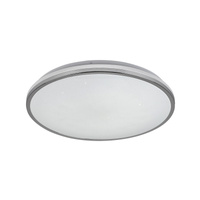 Plafon LED Lampa Sufitowa Oprawa Ścienna Natynkowa 50W 4500lm 3000-6500K CCT Ściemnialna Pilot Timer Chrom Nowoczesny Linden Rabalux