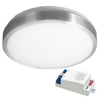 Plafon LED Lampa Sufitowa 2x E27 z Czujnikiem mikrofalowym SOLEN okrągly srebrny