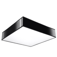 Lampa Sufitowa Plafon 3x E27 Kwadratowa Czarna Minimalistyczna Horus Sollux
