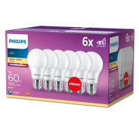 6x Żarówka LED E27 A60 7W = 60W 806lm 2700K Ciepła 150° PHILIPS