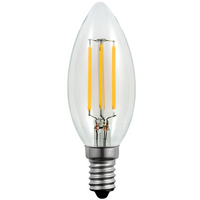 Żarówka LED E14 B35 4W = 40W 400lm 3000K Ciepła 360° Filament GOLDLUX (Polux)