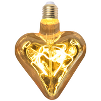 Żarówka Dekoracyjna LED E27 Serce Filament 2,3W 170lm 2000K Ciepła Vintage Amber GOLDLUX(Polux)