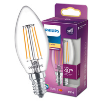 Żarówka LED E14 B35 4,3W = 40W 470lm 2700K Ciepła Filament PHILIPS