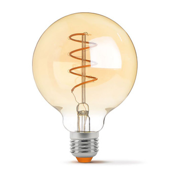 Żarówka LED E27 G95 4W = 28W 300lm 2200K Ciepła Amber Filament Ściemnialna 360° VIDEX