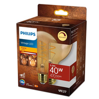 Żarówka LED Globe E27 G95 5.5W = 40W 470lm 2200K Ciepła Filament Bursztynowa PHILIPS  Ściemnialna