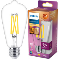 Żarówka LED E27 Edison ST64 5.9W = 60W 806lm 2200-2700K Ciepła CRI90 FILAMENT Ściemnialna WarmGlow Philips