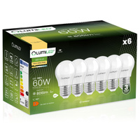 Zestaw 6x Żarówka LED E27 P45 8W = 60W 806lm 3000K Ciepła 180° LUMILED