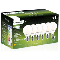 Zestaw 6x Żarówka LED P45 E14 7W = 60W 806lm 4000K Neutralna 360° Filament Mleczna LUMILED