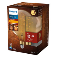 Żarówka LED Globe E27 G200 7W = 40W 470lm 1800K Ciepła Filament Bursztynowa PHILIPS Ściemnialna