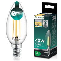 Żarówka LED E14 Świeczka B35 2,2W 470lm = 40W 2700K Ciepła 360° Filament KLASA A LUMILED