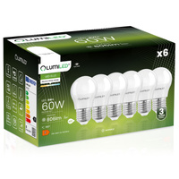 Zestaw 6x Żarówka LED E27 P45 8W = 60W 806lm 4000K Neutralna 180° LUMILED