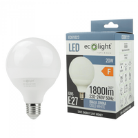 Żarówka LED Kula G95 E27 20W 1800lm 6500K Zimna Ecolight