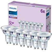 6x Żarówka LED GU10 Reflektor PAR16 4.6W = 50W 390lm 4000K Neutralna 36° EC Multipack Philips