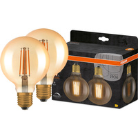 2PAK Żarówka Dekoracyjna LED E27 G95 6,5W = 55W 725lm 2400K Ciepła 300° Filament Ściemnialna OSRAM Vintage 1906