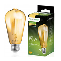 Żarówka LED E27 Edison ST64 6W = 50W 660lm 2000K Ciepła 360° FILAMENT LUMILED