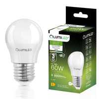 Żarówka LED E27 Kulka P45 8W = 60W 880lm 4000K Neutralna 180° LUMILED