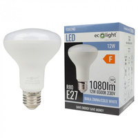 Żarówka LED Reflektor R80 E27 12W 1080lm 6500K Zimna Ecolight