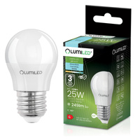 Żarówka LED E27 Kulka P45 2,5W = 25W 249lm 6500K Zimna 180° LUMILED