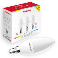 3x Żarówka LED E14 C37 4.7W = 40W 470lm 4000K Neutralna 220° Mleczna TOSHIBA