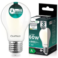 Żarówka LED E27 A60 3,8W 840lm = 60W 4000K Neutralna 360° Filament KLASA A LUMILED