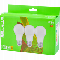 3PAK Żarówka LED E27 A60 8,5W = 60W 806lm 2700K Ciepła 200° BELLALUX