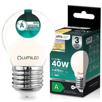Żarówka LED E27 Kulka P45 2,2W 470lm = 40W 2700K Ciepła 360° Filament KLASA A LUMILED